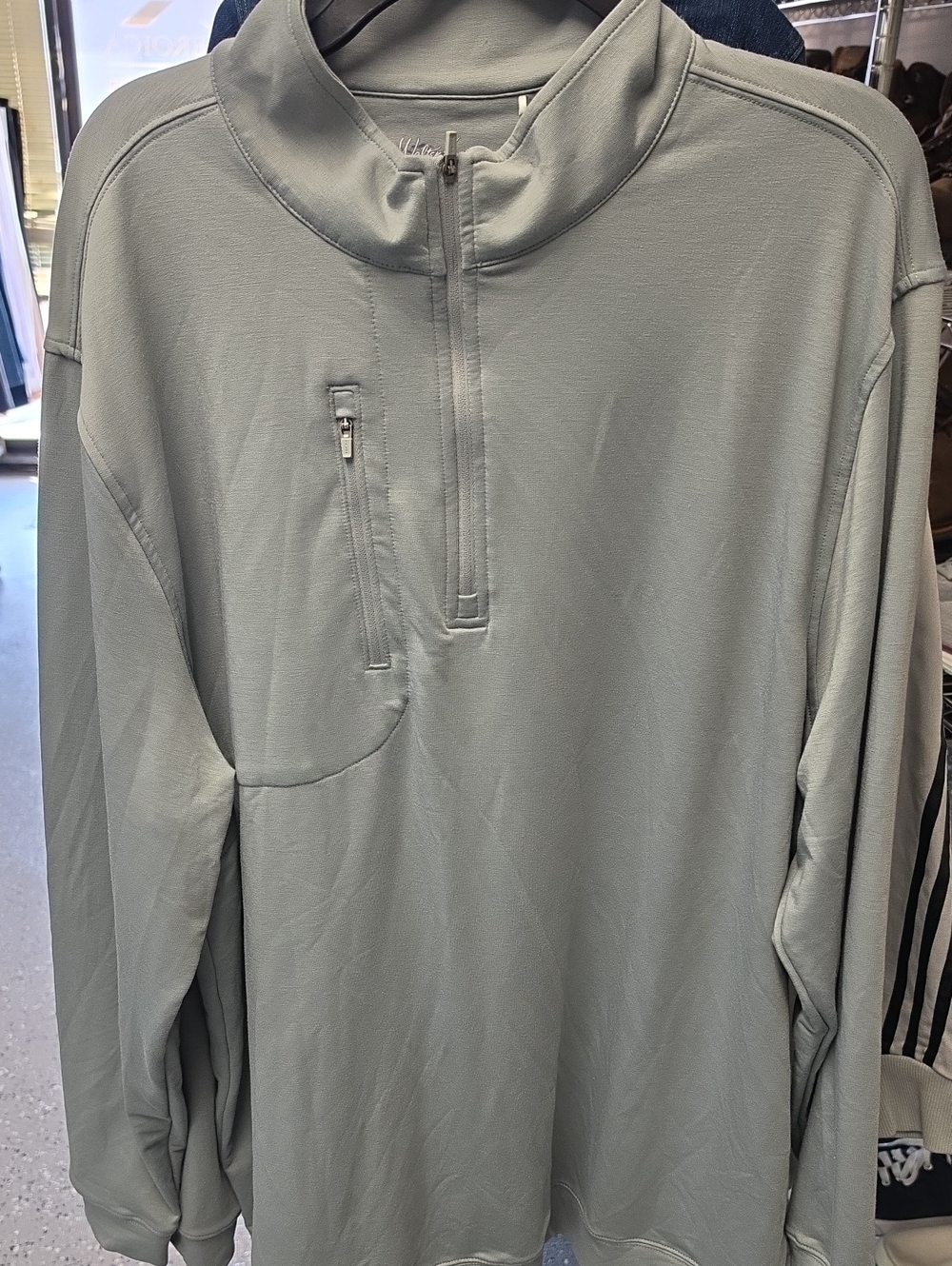 Walter Hagen Men's Zip-Front Pullover Sweater in Sage